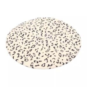 Riah Fashion's Beret Hat Cream w/Black - One Size